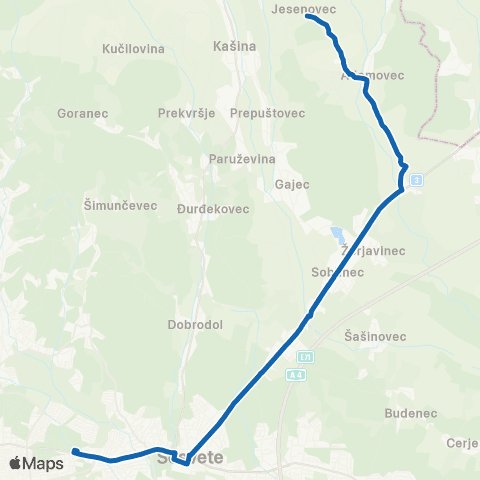 ZET Dubec-Ses.-Jesenovec map