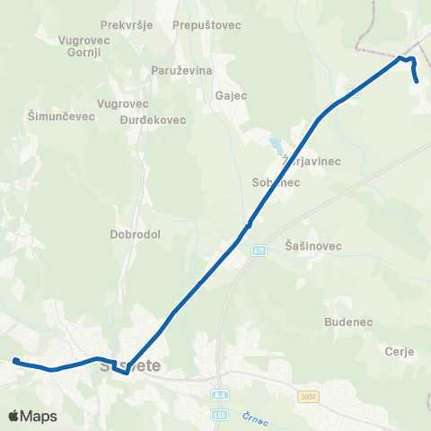ZET Dubec - Sesv. - Lužan map