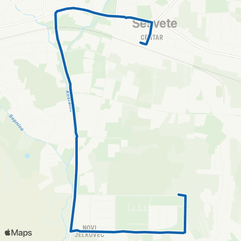 ZET Sesvete-N. Jelkovec map