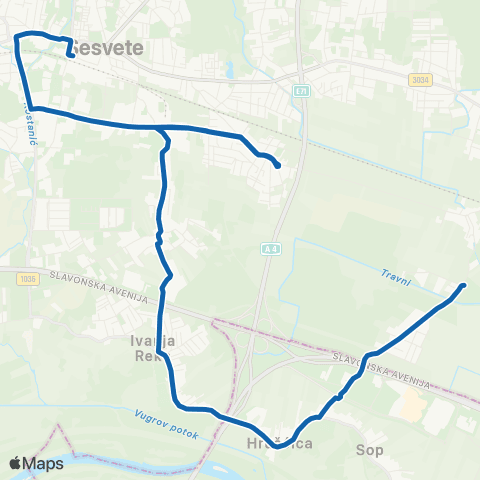 ZET Sesv.-IV. Reka-Dumov map