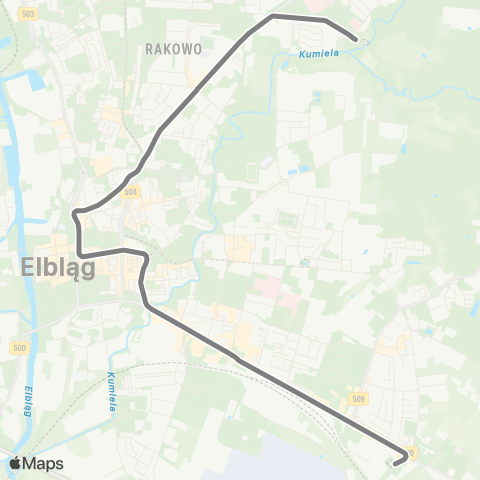 ZKM Elbląg Druska - Marymoncka map