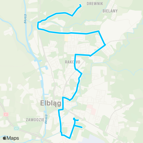 ZKM Elbląg Odrodzenia - Dworzec ( - EPT) map