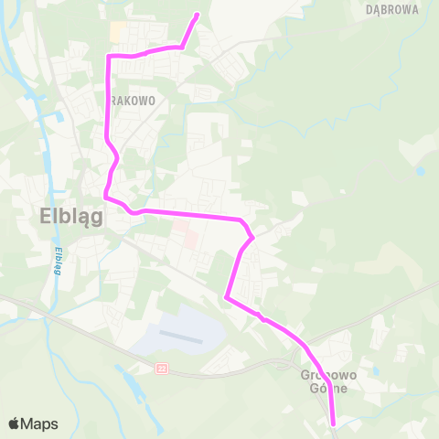 ZKM Elbląg Ogólna - Gronowo Górne map