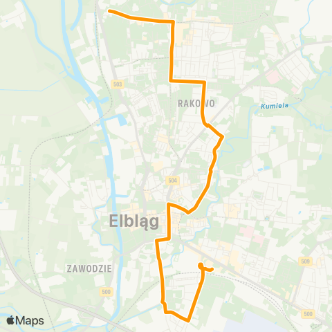 ZKM Elbląg Odrodzenia - Dworzec map