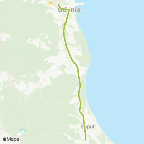 ZKM Gdynia Sopot Reja - Gdynia Dworzec Gł. PKP map