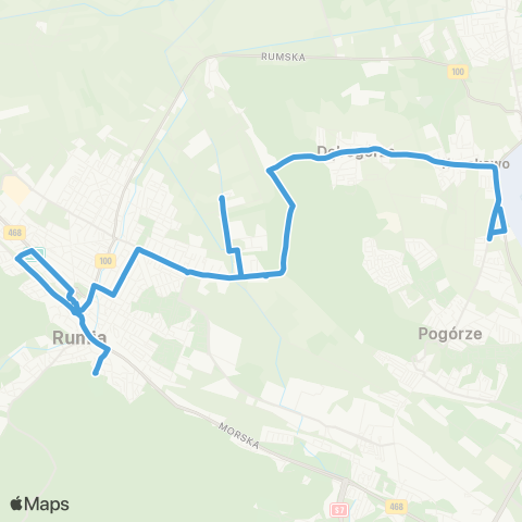 ZKM Gdynia Rumia Dworzec PKP - Dębogórze-Wybudowanie - Leśna map