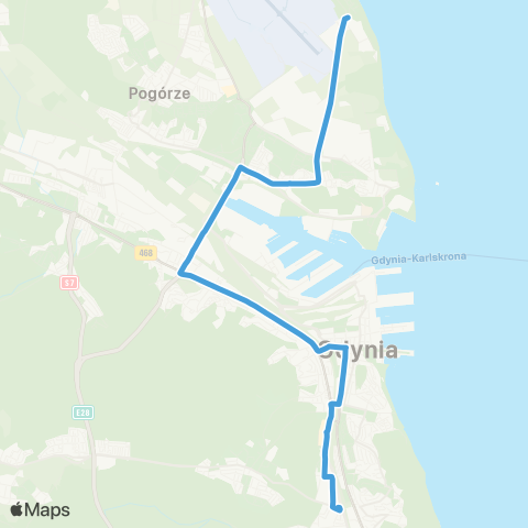 ZKM Gdynia Redłowo SKM - Babie Doły map