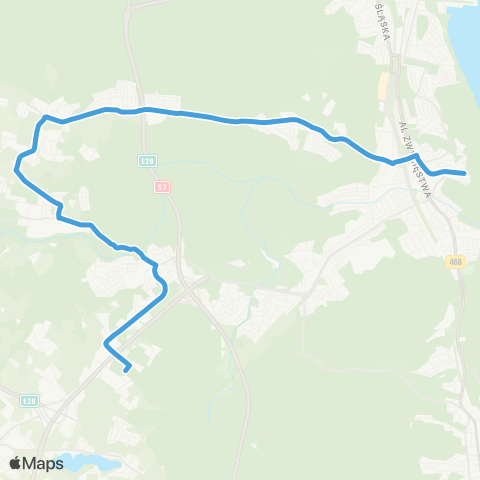 ZKM Gdynia Redłowo Szpital - Chwarzno Sokółka map