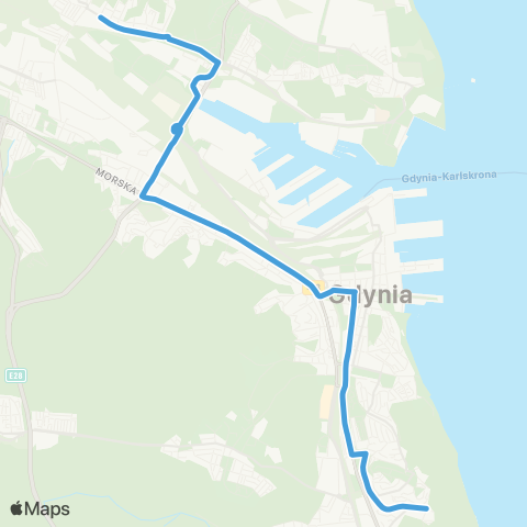 ZKM Gdynia Redłowo Szpital - Pogórze Dolne map