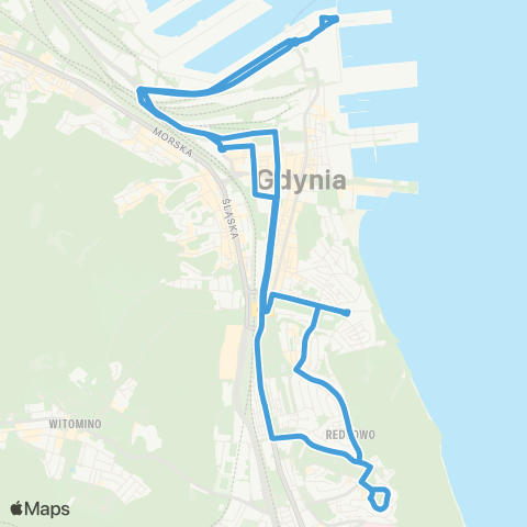 ZKM Gdynia Dworzec Morski - Muzeum Emigracji - Płyta Redłowska map