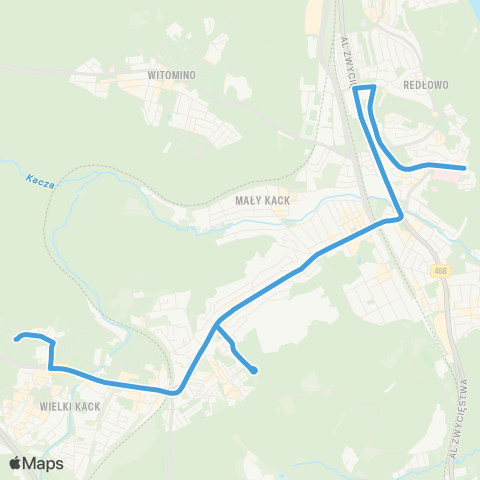 ZKM Gdynia Redłowo Szpital - Karwiny Tuwima map