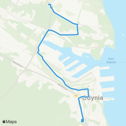 ZKM Gdynia Obłuże Maciejewicza - Węzeł Franciszki Cegielskiej map