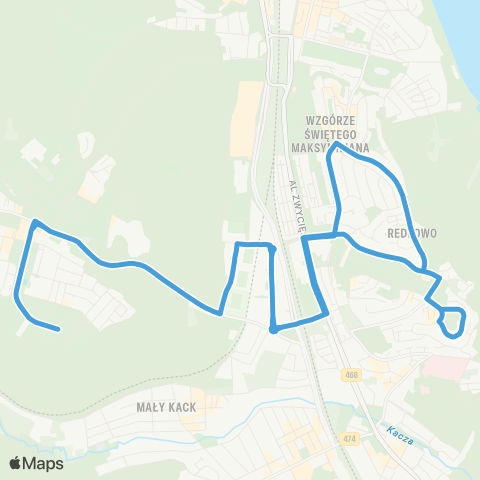 ZKM Gdynia Witomino Leśniczówka - Płyta Redłowska map