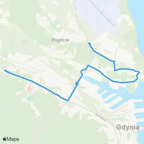 ZKM Gdynia Cisowa Sibeliusa - Obłuże Maciejewicza map