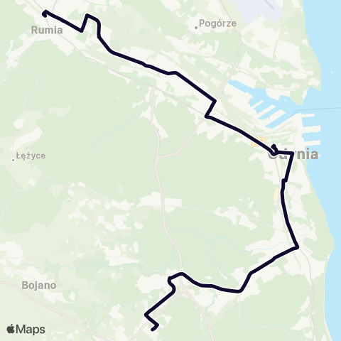 ZKM Gdynia Kacze Buki - Rumia Dworzec PKP map