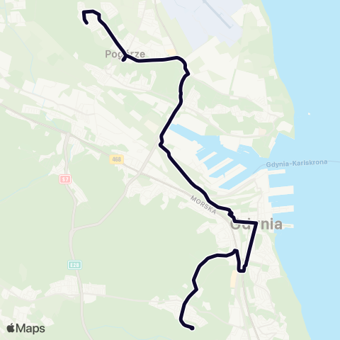 ZKM Gdynia Witomino Leśniczówka - Suchy Dwór - Borchardta map