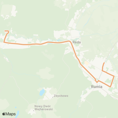 ZKM Gdynia Rumia Partyzantów - Wejherowo Szpital map