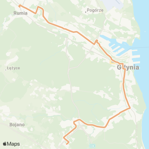 ZKM Gdynia Rumia Dworzec PKP - Kacze Buki map