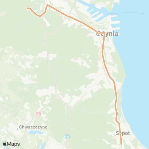 ZKM Gdynia Sopot Reja - Pustki Cisowskie map