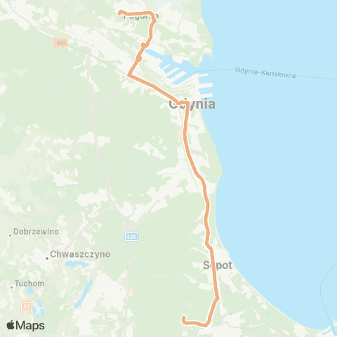 ZKM Gdynia Pogórze Górne - Oliwa ZOO map