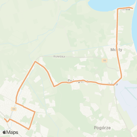 ZKM Gdynia Rumia Dworzec PKP - Rewa - Bursztynowa map
