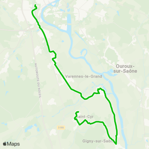 Zoom Marnay - Chalon map