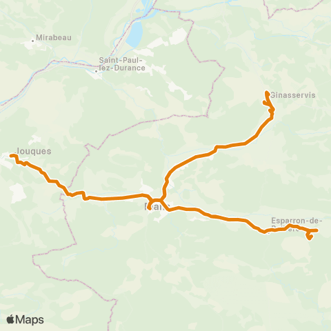 Zou - Réseau proximité Rians - Jouques map