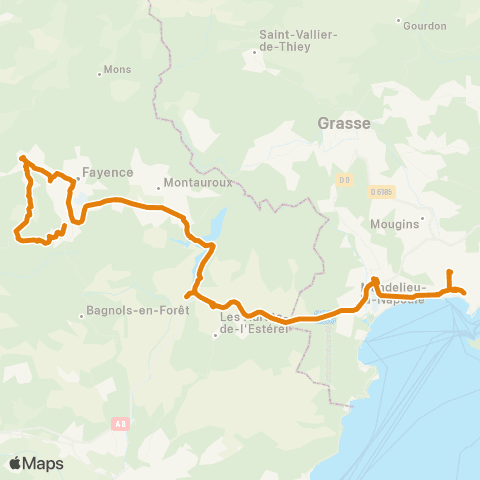 Zou - Réseau proximité Seillans - Cannes map