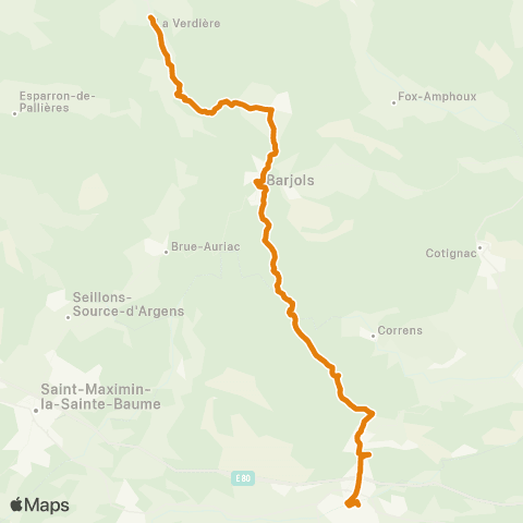 Zou - Réseau proximité La Verdiere - Brignoles map