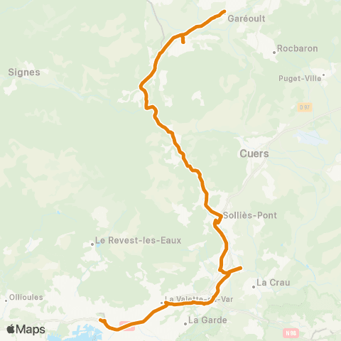 Zou - Réseau proximité Saint Maximin - Toulon map