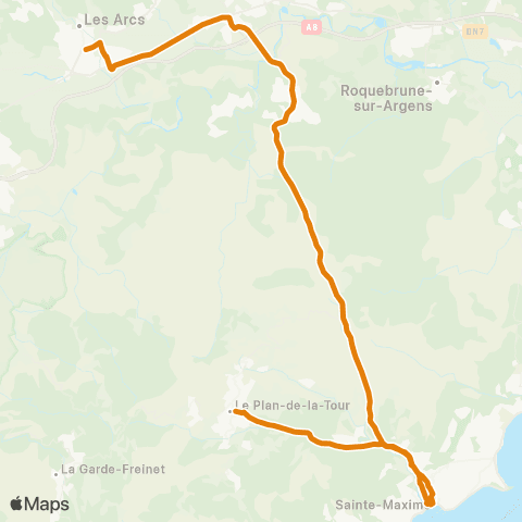 Zou - Réseau proximité Plan de la Tour - les Arcs map