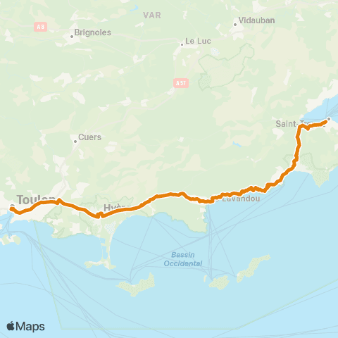 Zou - Réseau proximité St Tropez - Toulon map