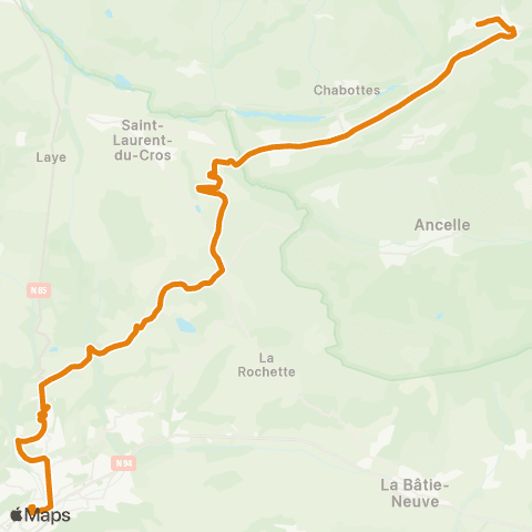 Zou - Réseau proximité St Jean St Nicolas-Gap map