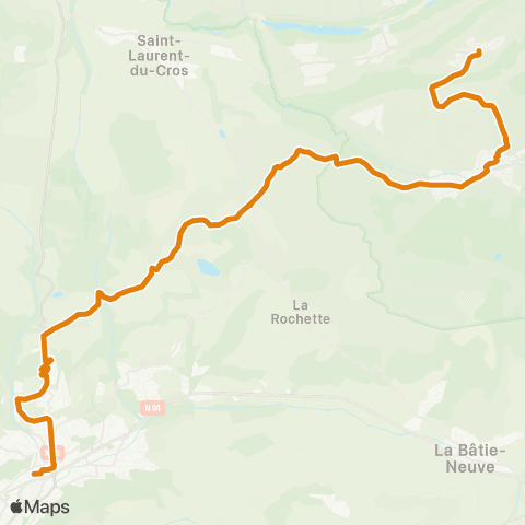 Zou - Réseau proximité St Léger les Melezes-Ancelle-Gap map