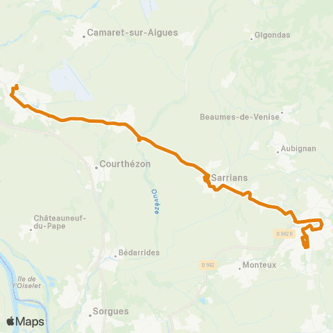 Zou - Réseau proximité Carpentras - Orange map