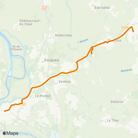 Zou - Réseau proximité Avignon - Carpentras map