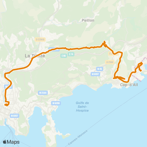 Zou - Réseau proximité Nice - la Turbie - Monaco Fontvieille map