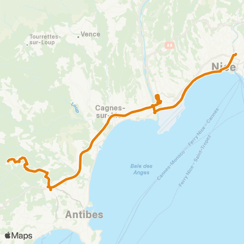 Zou - Réseau proximité Nice Vauban - Gr Sophia - Antipolis map