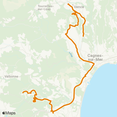 Zou - Réseau proximité Vence - Sophia - Valbonne map