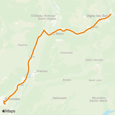 Zou - Réseau proximité Digne les Bains - Manosque map