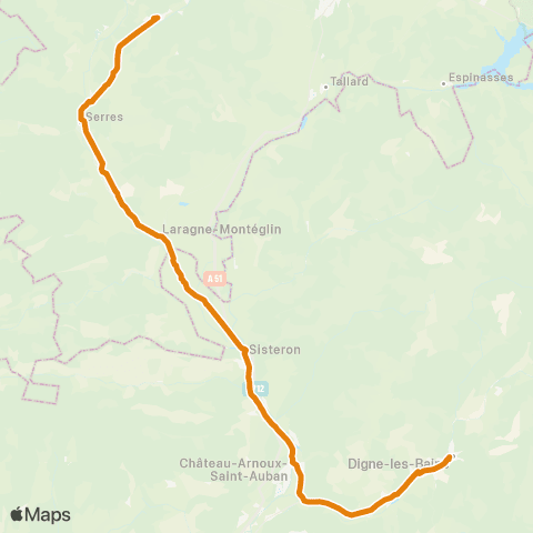 Zou - Réseau proximité Digne les Bains - Veynes map