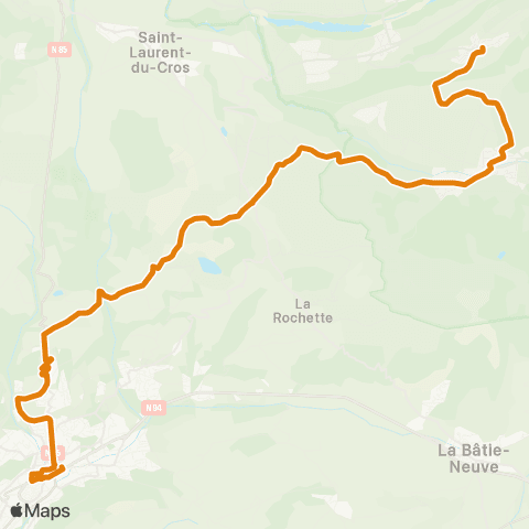 Zou - Réseau proximité Gap-Ancelle-St Léger les Melezes map