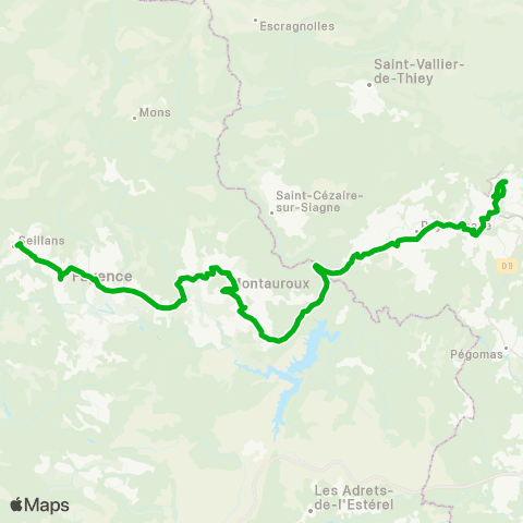 Zou - Réseau scolaire Seillans - Grasse map