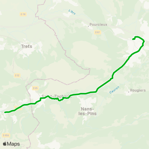 Zou - Réseau scolaire 8402 _Auriol - St Zacharie - St Maximin map