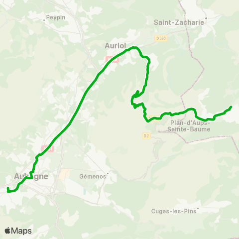 Zou - Réseau scolaire Plan d'Aups - Aubagne map