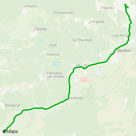 Zou - Réseau scolaire Brignoles - Draguignan map