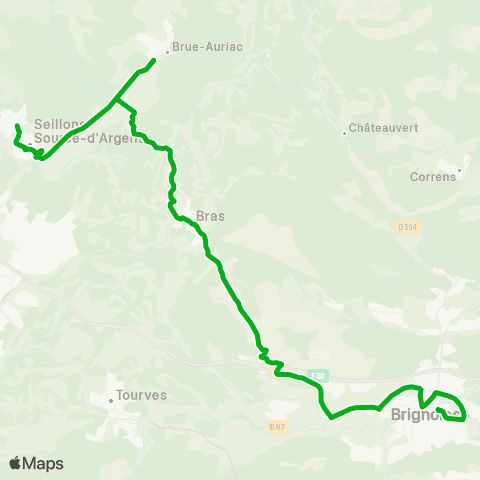 Zou - Réseau scolaire Seillons - Brignoles map