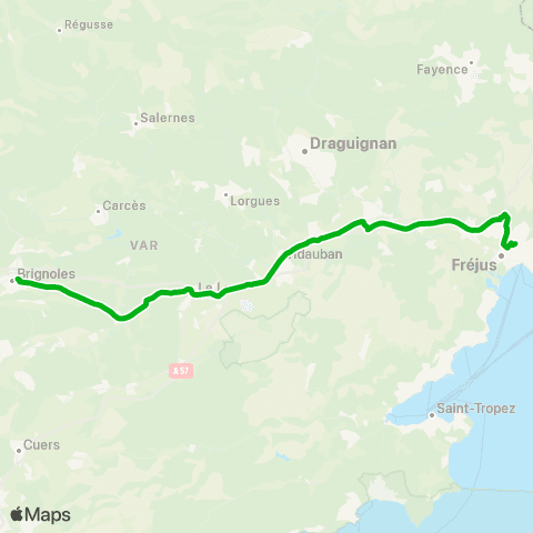 Zou - Réseau scolaire Brignoles - Frejus map