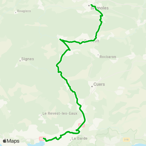 Zou - Réseau scolaire Brignoles - Toulon map