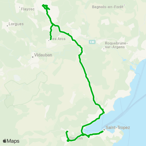 Zou - Réseau scolaire Grimaud - Draguignan map